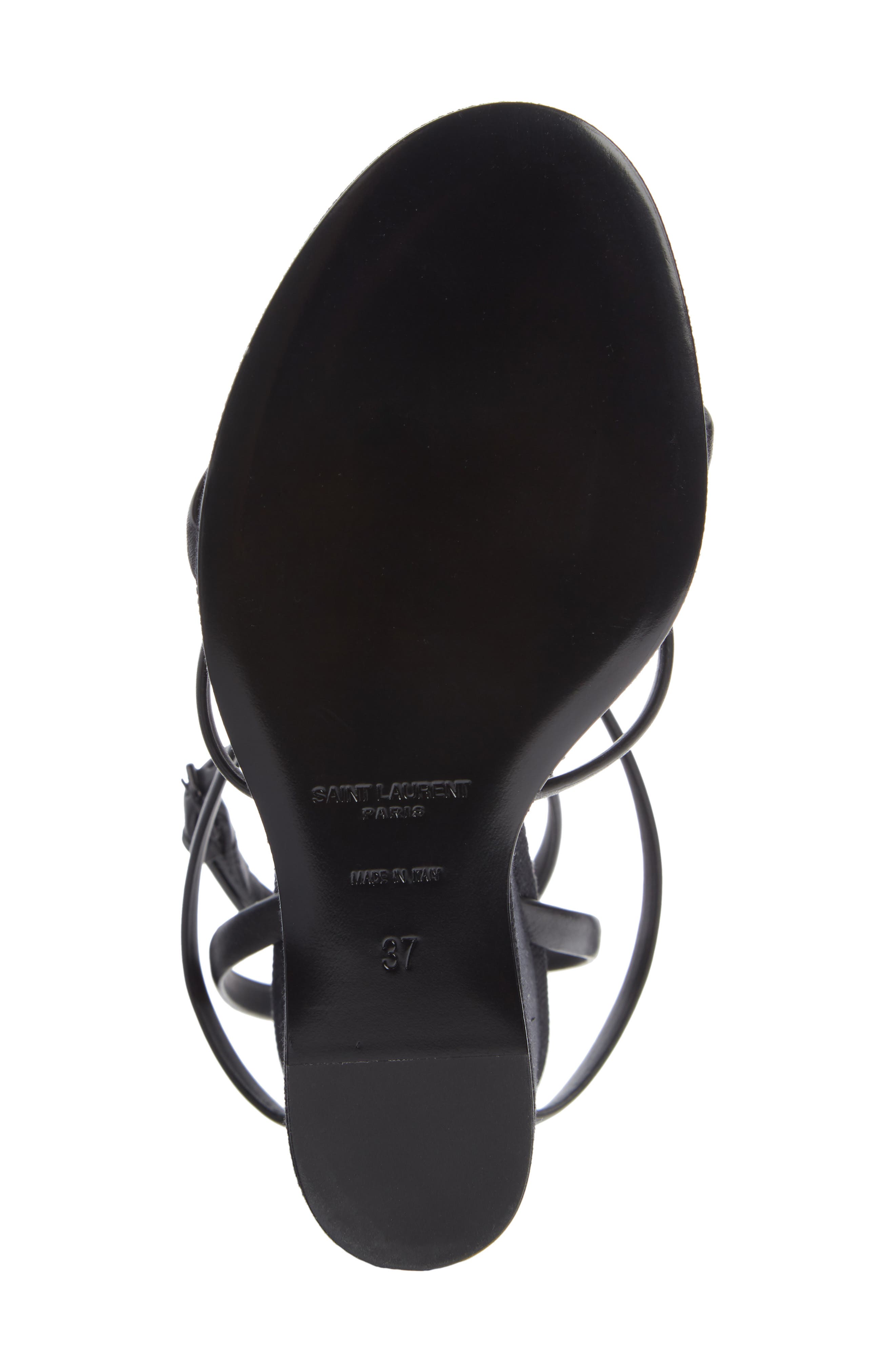 Saint Laurent Cassandra YSL Wedge Sandal, Alternate, color, 