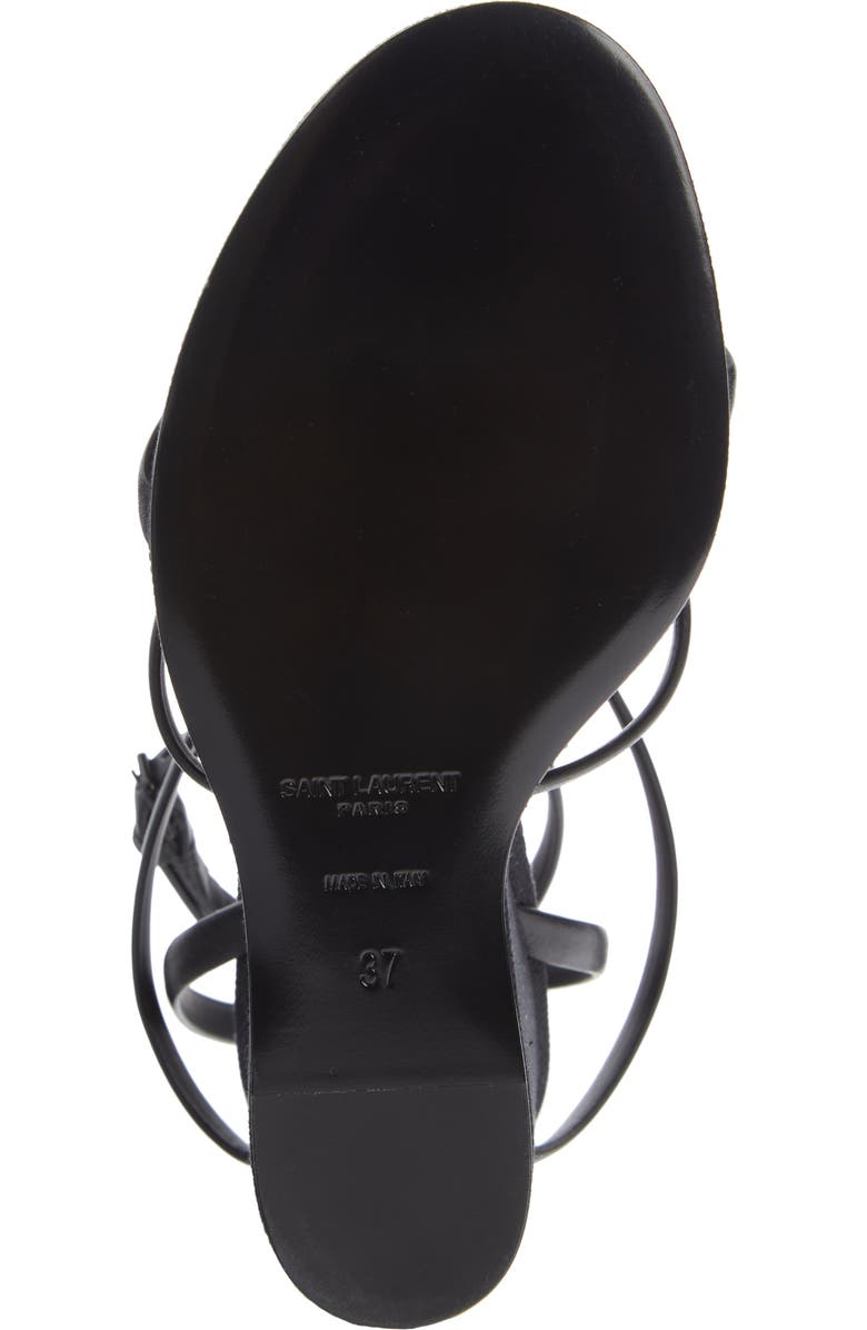 Saint Laurent Cassandra YSL Wedge Sandal, Alternate, color,