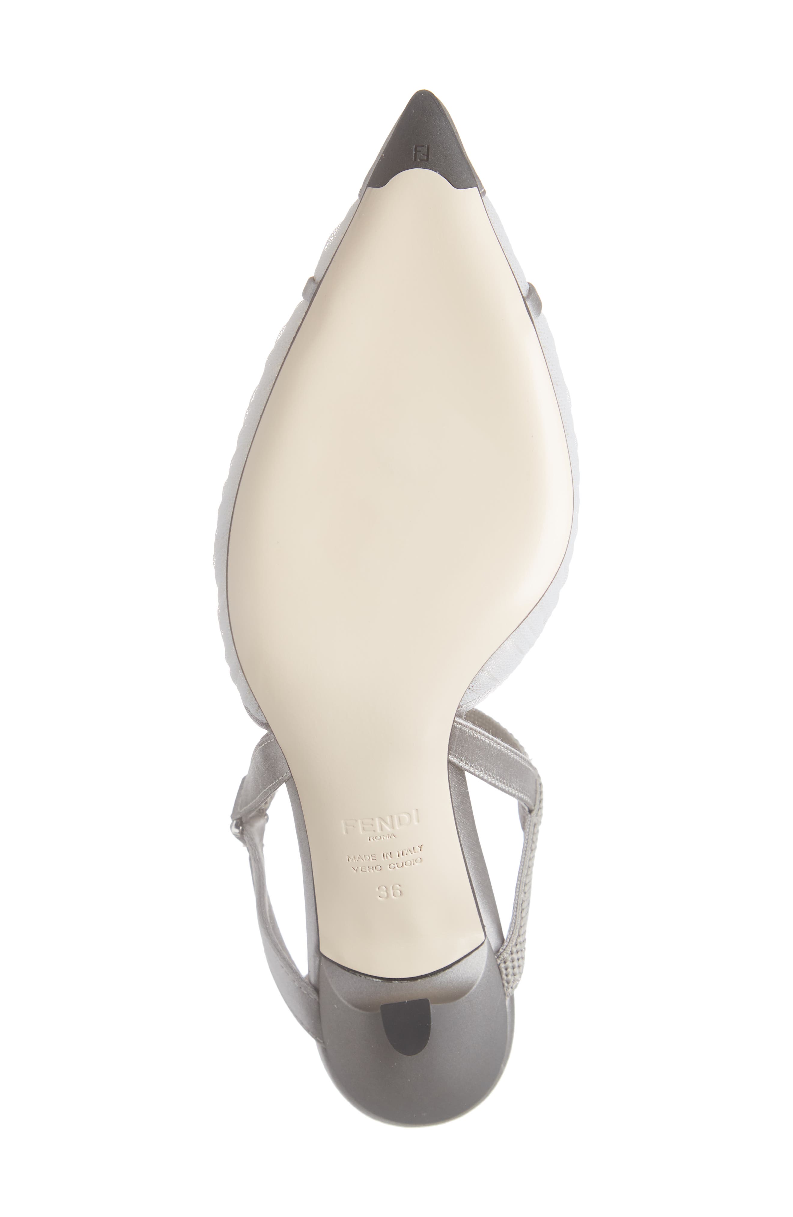Fendi Colibri Tulle Pointed Toe Slingback Pump, Alternate, color, 