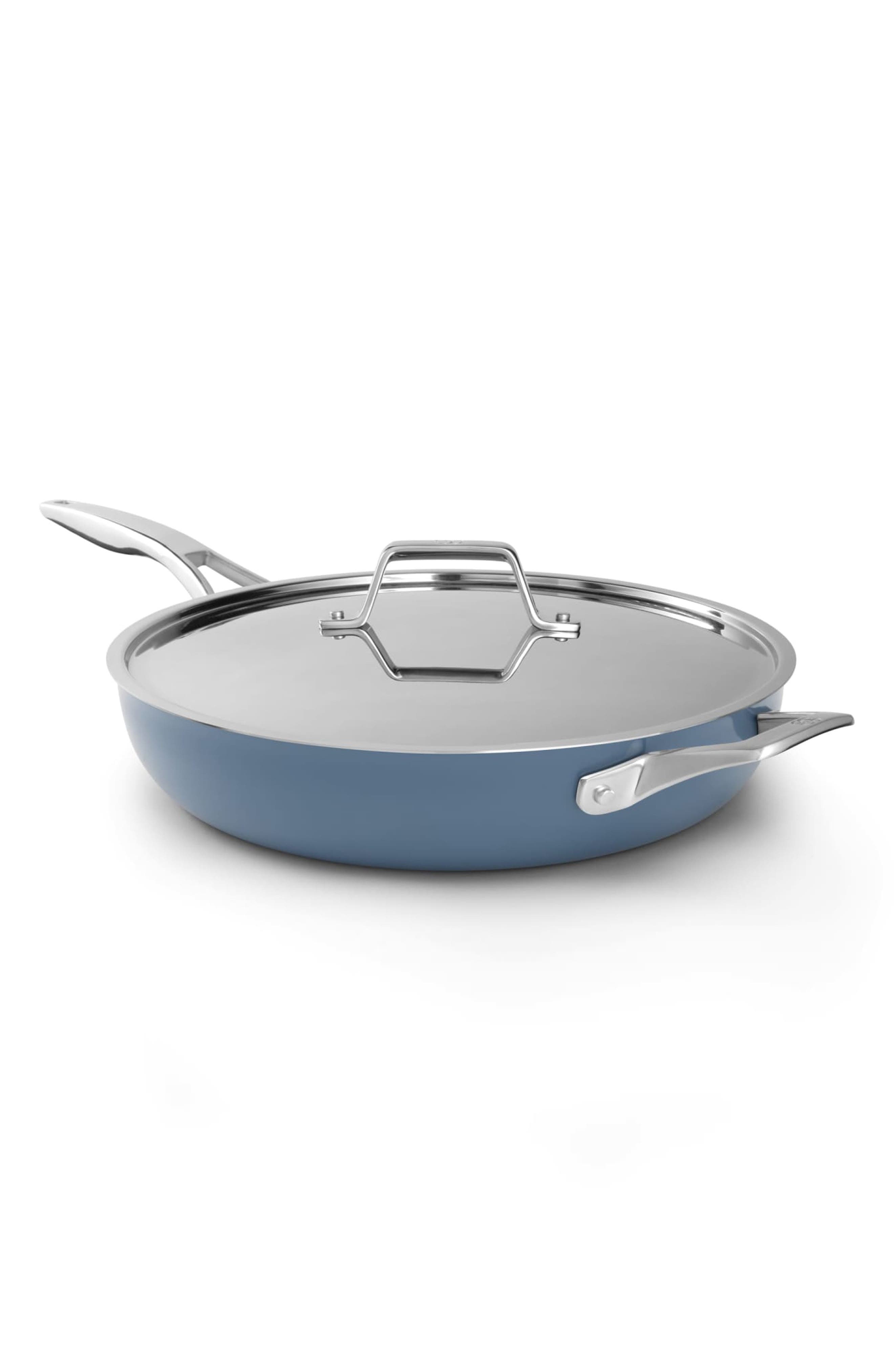Calphalon Premier Ceramic Nonstick 12-inch Fry Pan With Cover In Blue