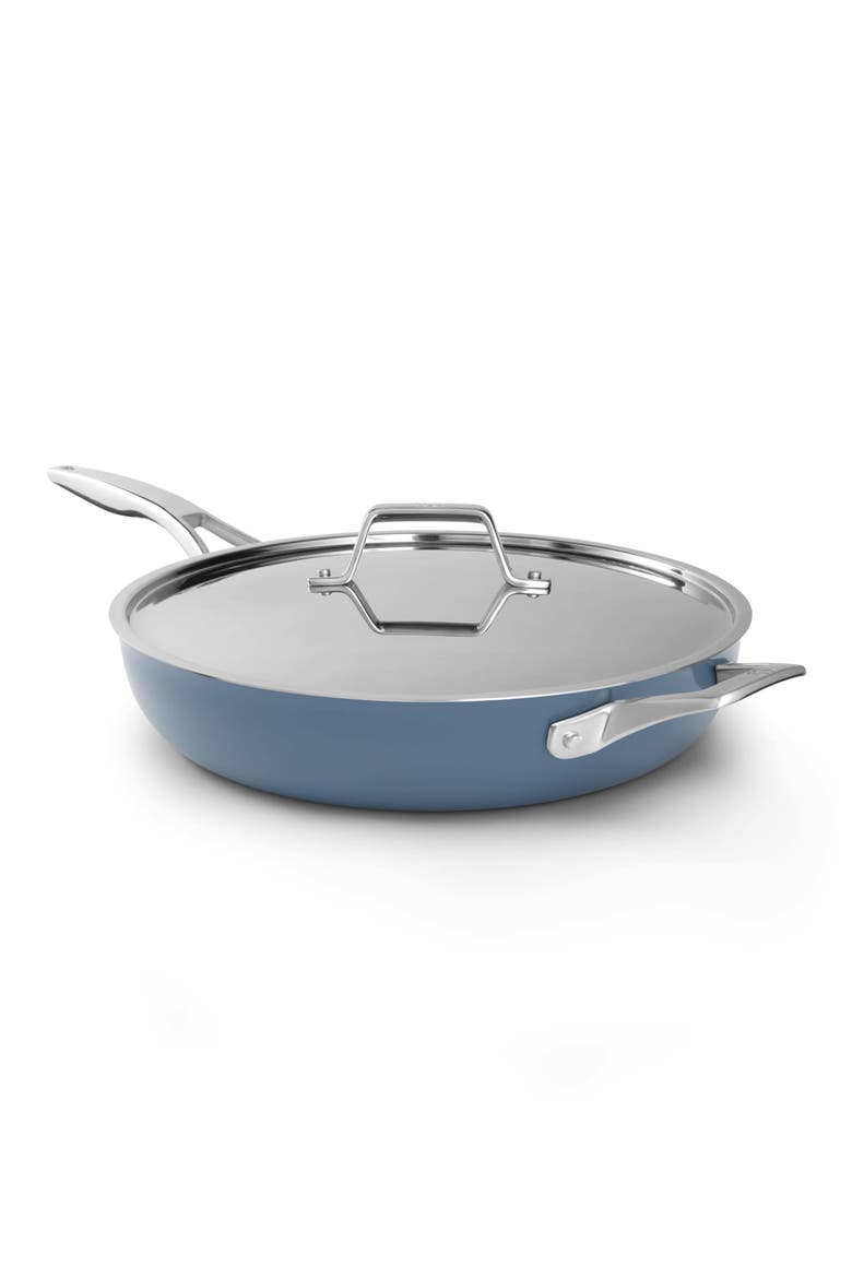 Premier Ceramic Nonstick 12-Inch Fry Pan with Cover, Main, color, BLUE
