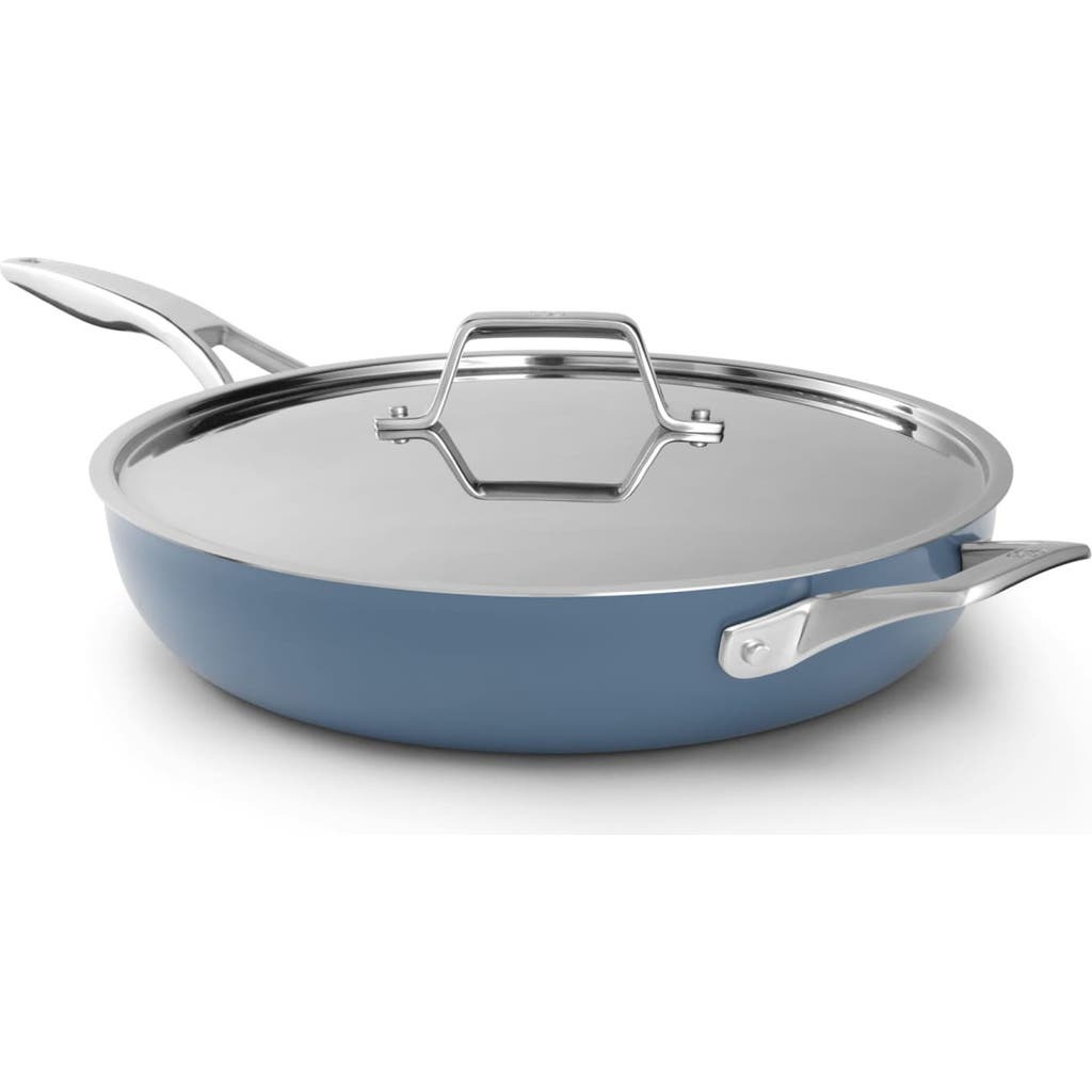 Calphalon Premier Ceramic Nonstick 12-inch Fry Pan With Cover In Blue