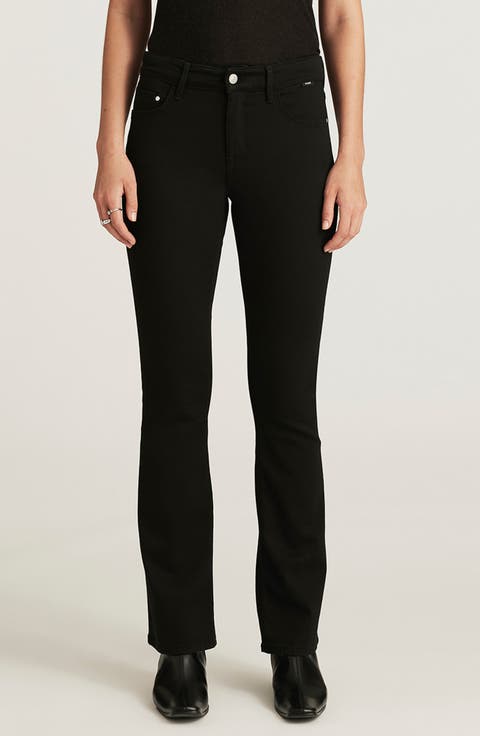 Molly Mid Rise Bootcut Jeans (Black Supersoft)