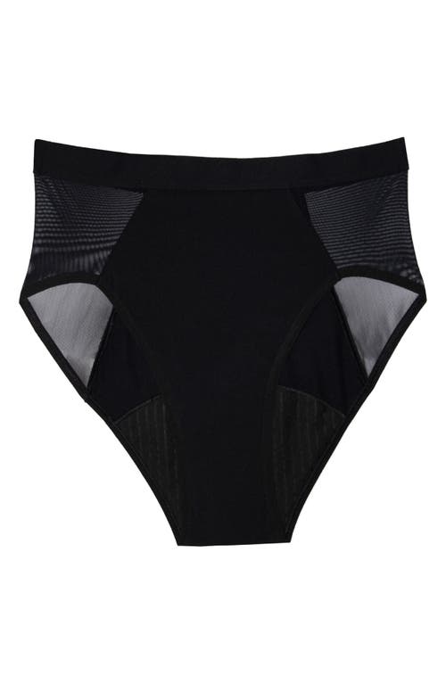 Saalt Period & Leakproof Regular Absorbency French Cut High Waist Briefs In Black