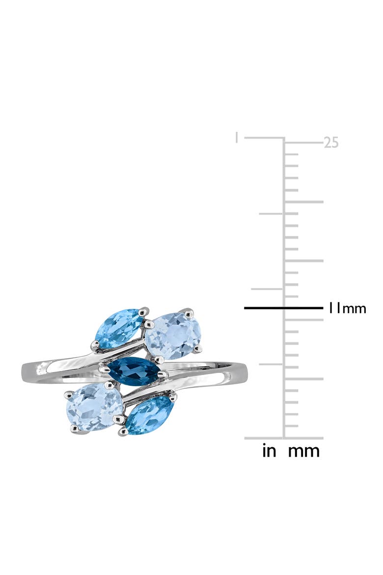 Blue Topaz Cluster Ring, Alternate, color, BLUE
