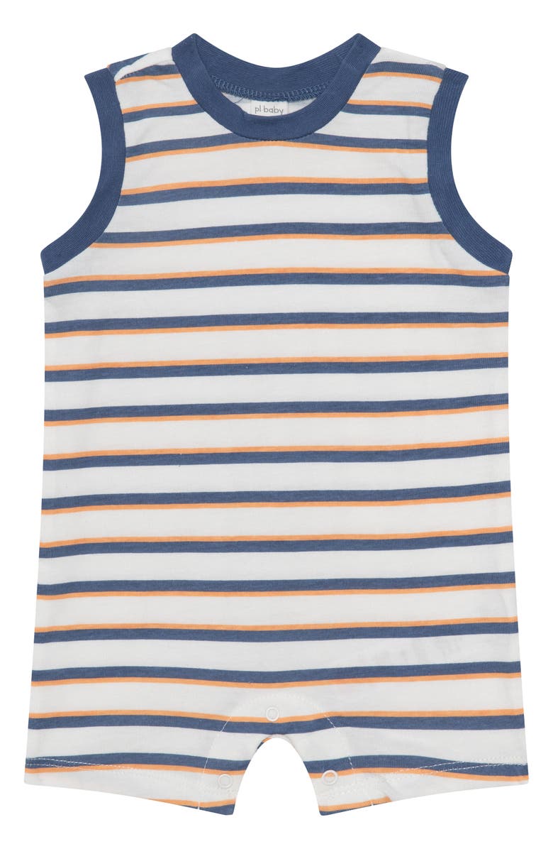 PL Baby by Petit Lem 3-Pack Assorted Rompers, Alternate, color, Palm Tree