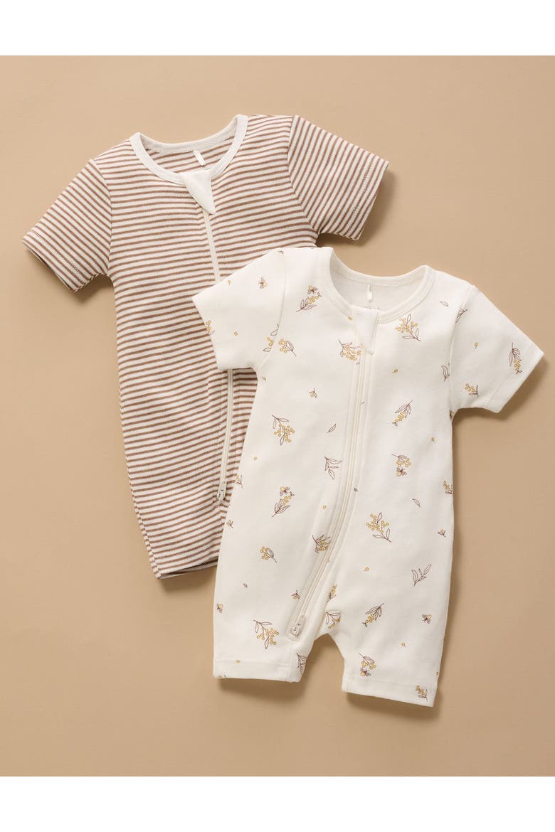 2 Pack Short Zip Romper, Alternate, color, Vanilla Wattle Bee Pack