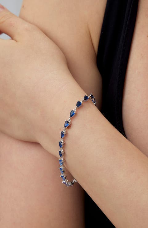 Sterling Silver Ombre Cubic Zirconia Bracelet