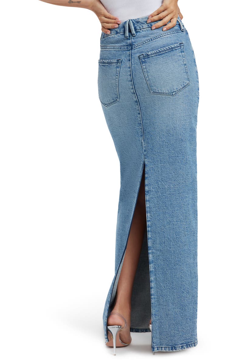 Good American Denim Maxi Skirt, Alternate, color, 