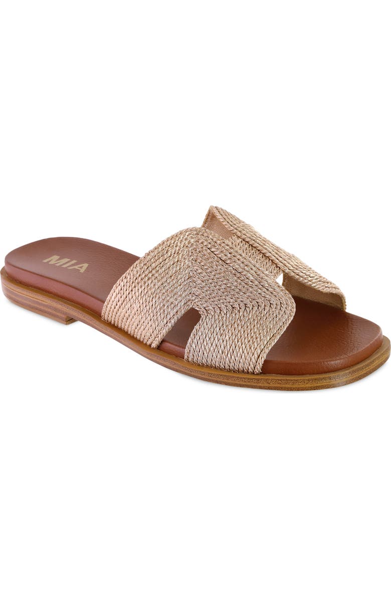 MIA Slide Sandal, Main, color, Soft Gold