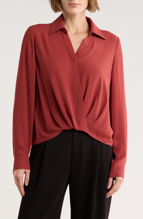 Crossover Long Sleeve High-Low Top