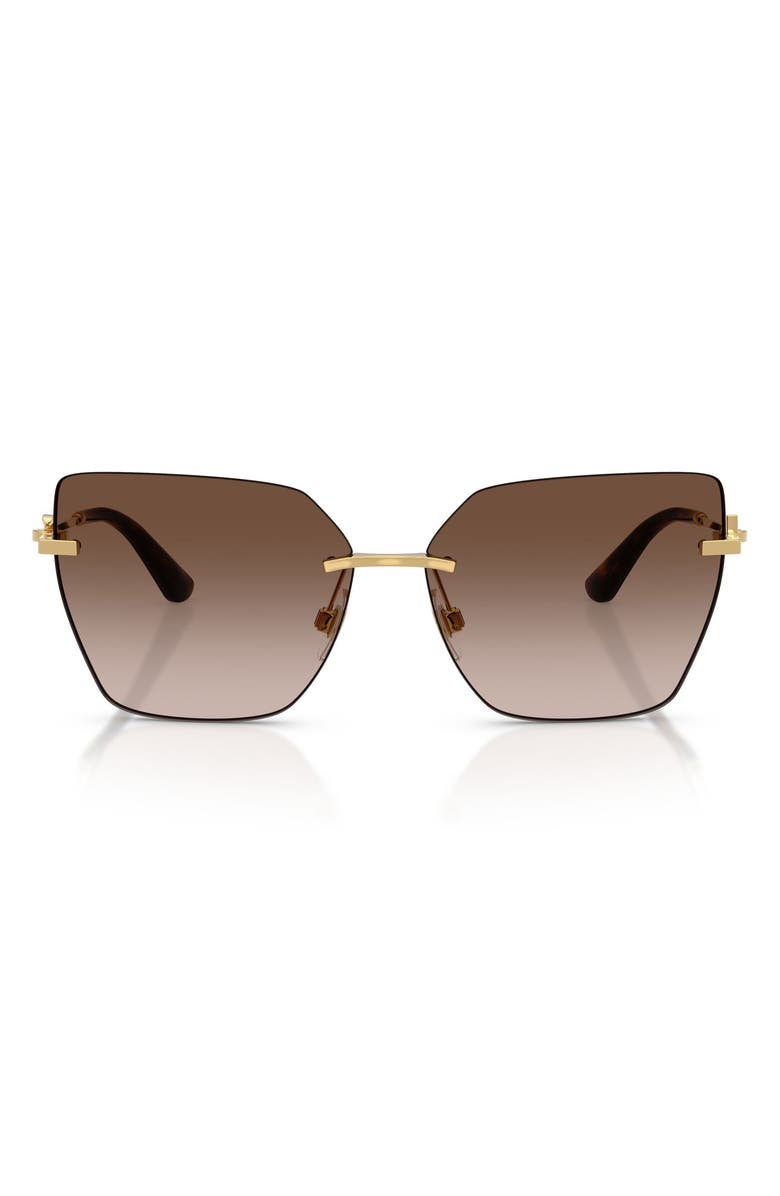 Dolce&Gabbana 62mm Oversize Gradient Cat Eye Sunglasses, Main, color, Gold / Brown Gradient