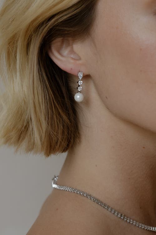 Untamed Petals Serenade Pearl And Crystal Earrings In Silver