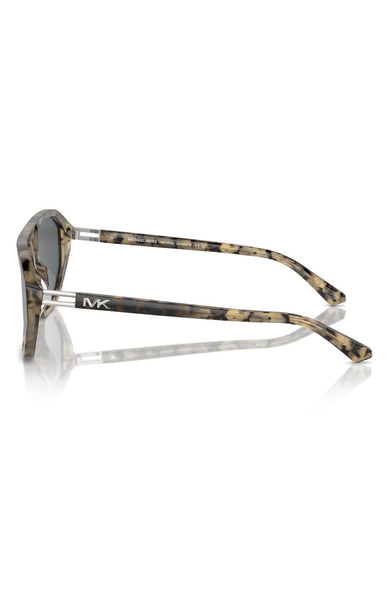 Michael Kors Zurich 57mm Aviator Sunglasses, Alternate, color, Black Grey