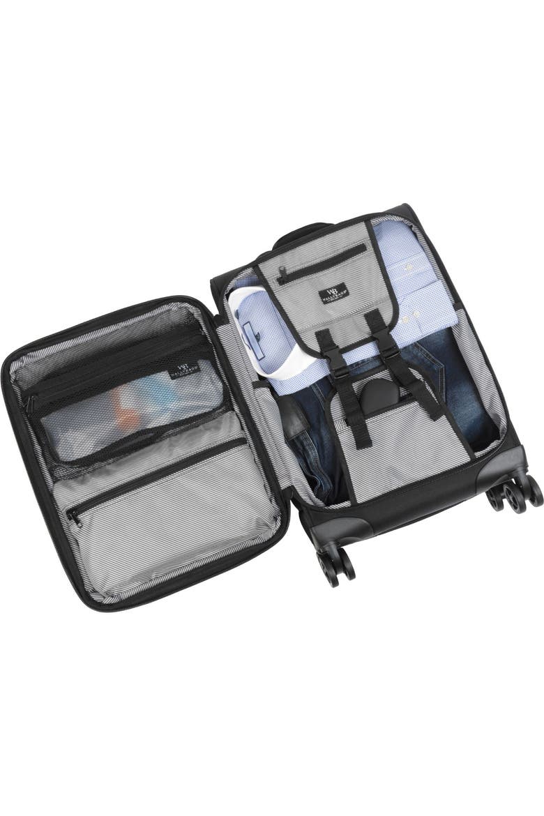 Solutions 20 Expandable Spinner Carry-On with Padded Electronics Pockets, Alternate, color, Black