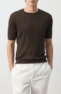 MANGO Linen Blend Rib T-Shirt