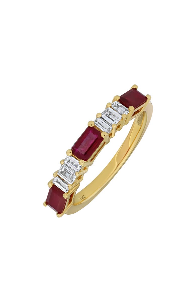 Bony Levy El Mar Baguette Diamond & Ruby Ring, Main, color, 