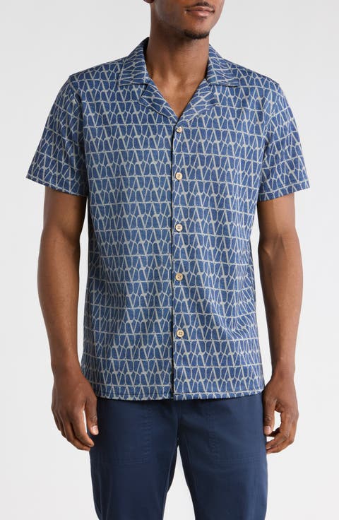 Modern Fit Textured Camp Shirt