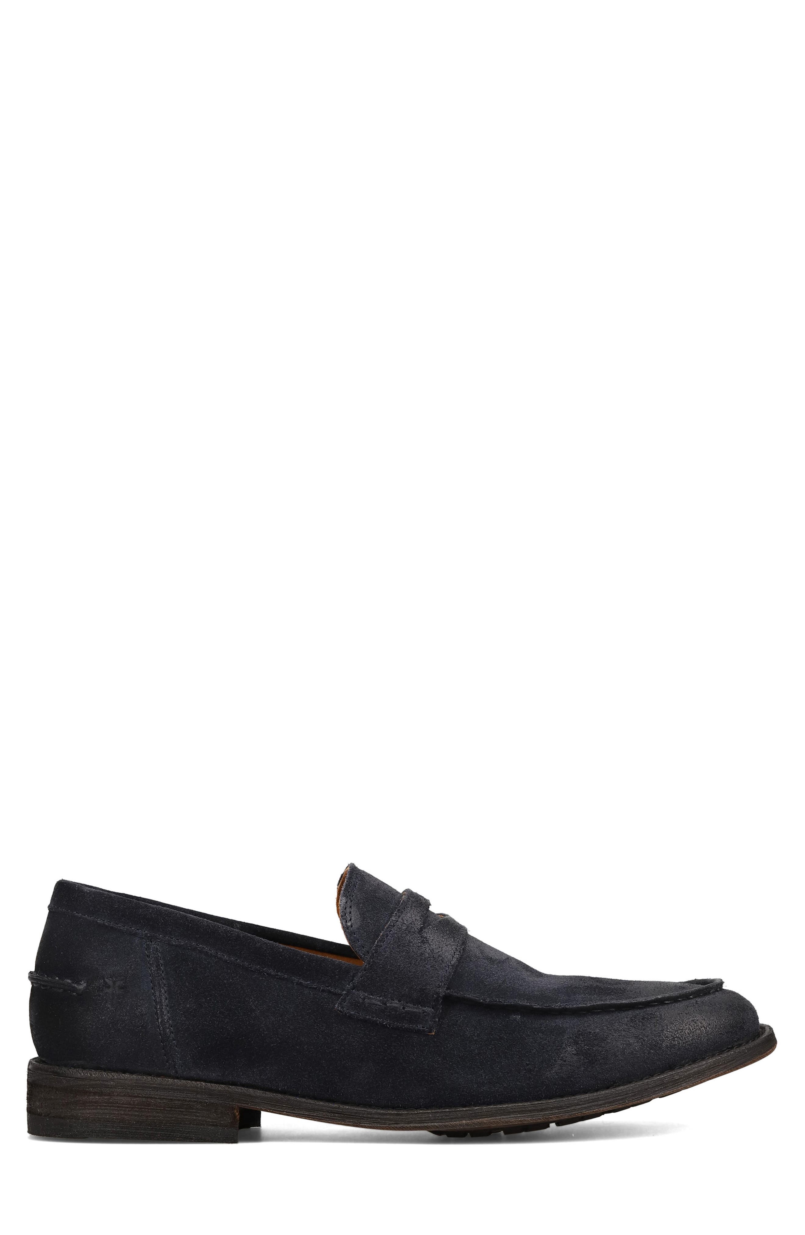 Frye Tyler Flex Leather Penny Loafer, Alternate, color, Midnight