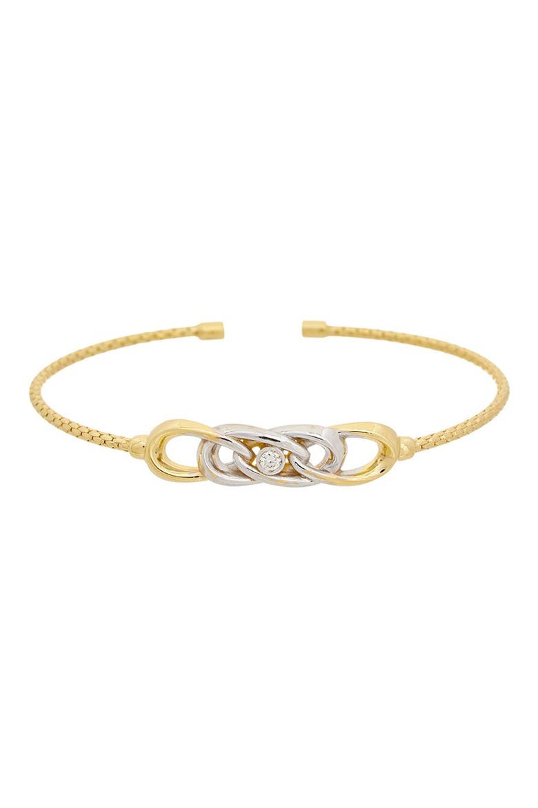 Interlocking Knot Diamond Mesh Cuff Bangle, Main, color, YELLOW
