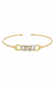 Interlocking Knot Diamond Mesh Cuff Bangle
