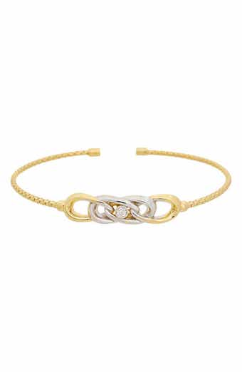 Interlocking Knot Diamond Mesh Cuff Bangle