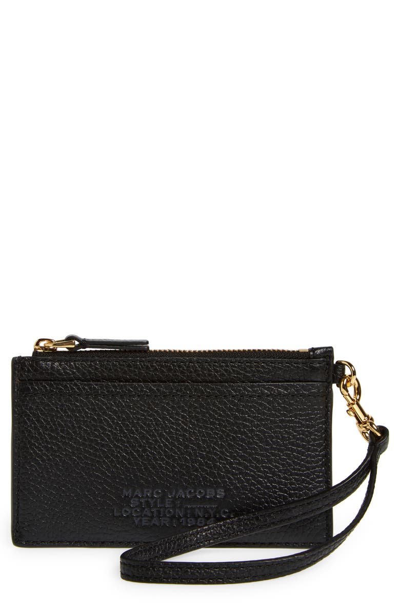 Marc Jacobs The Top Leather Wristlet Wallet, Main, color, 