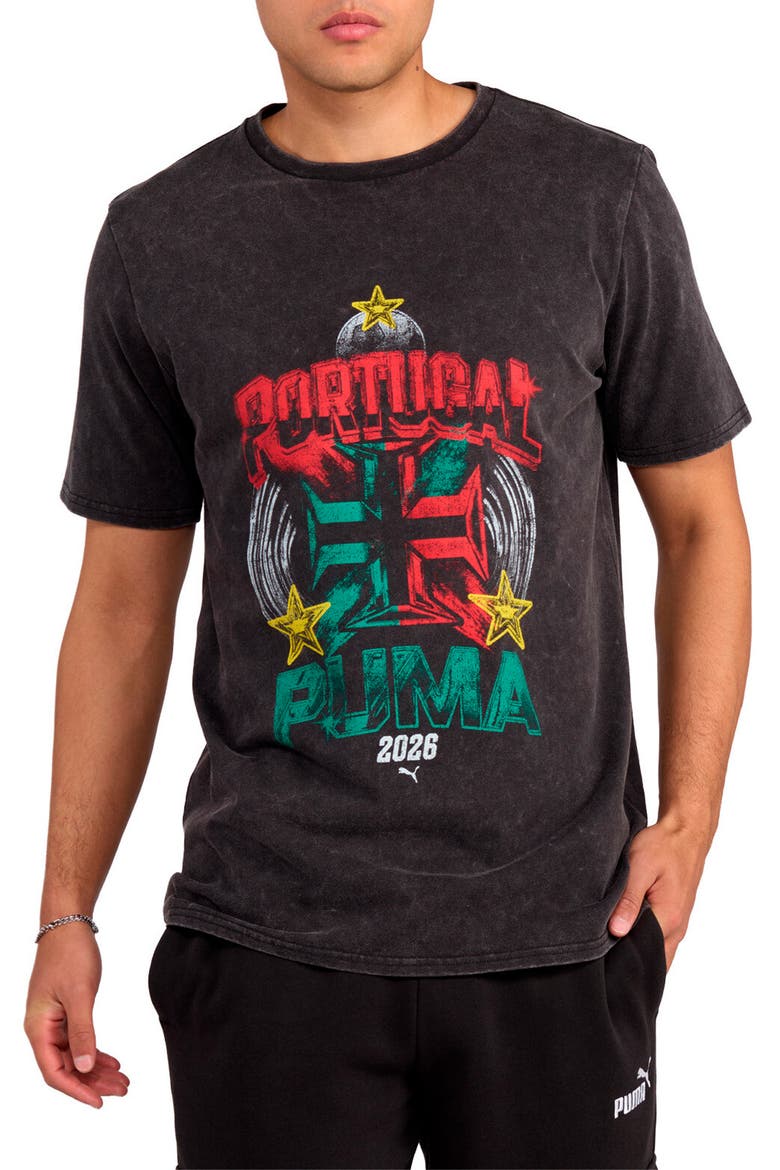 Fanpack '90s Bespoke Portugal Cotton Graphic T-Shirt, Main, color, PUMA BLACK/ FOR ALL TIME RED