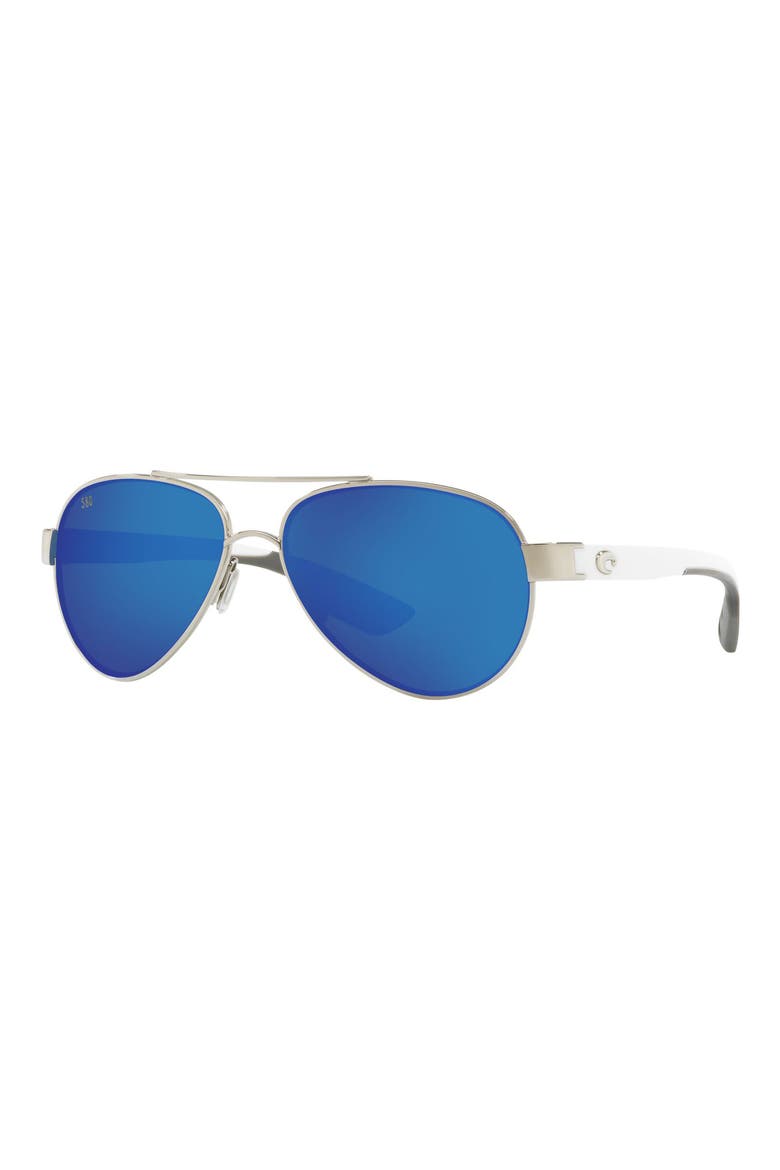 Loreto 56mm Polarized Aviator Sunglasses, Alternate, color, LIGHT GREY
