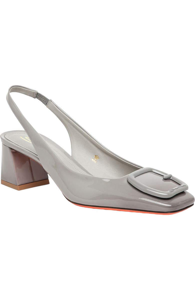 Santoni Women
s mid-heel slingback, Alternate, color, Gray