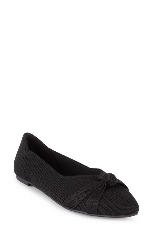 Tahari Catalina Pointed Toe Knit Flat In Black