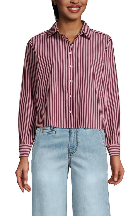 No Iron Boxy Cropped Shirt
