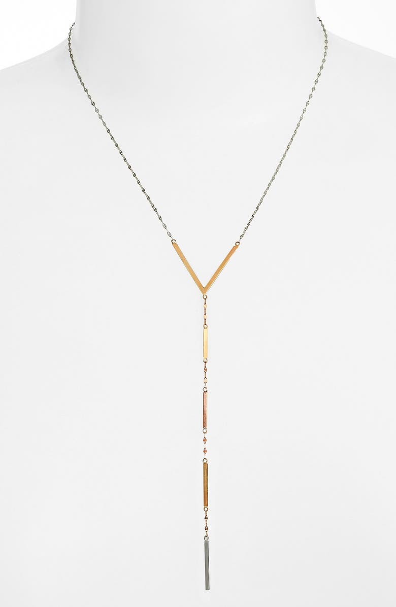 LANA Tri Color Long Lariat Necklace, Main, color, 