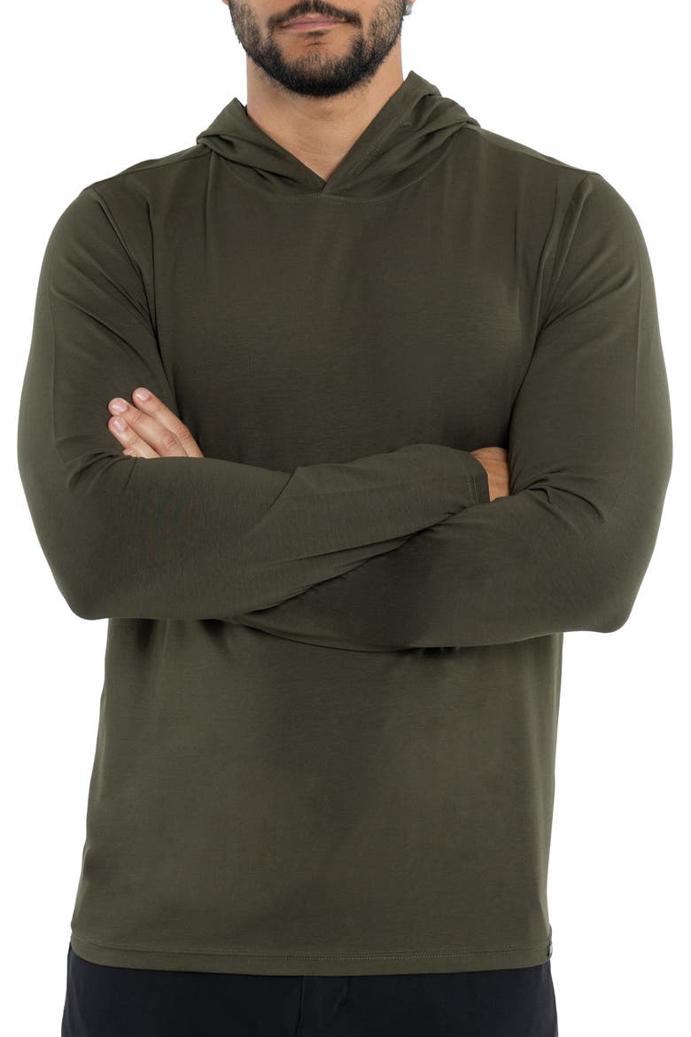 Long Sleeve Hooded T-Shirt, Alternate, color, ARMY GREEN