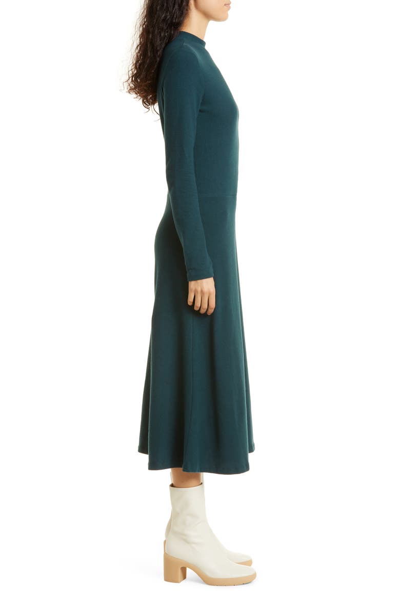 Mock Neck Long Sleeve A-Line Dress, Alternate, color, AZURE ONYX