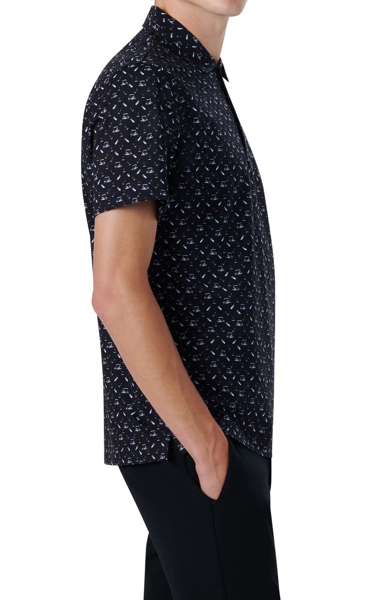 Bugatchi OoohCotton<sup>®</sup> Golf Print Short Sleeve Polo, Alternate, color, 
