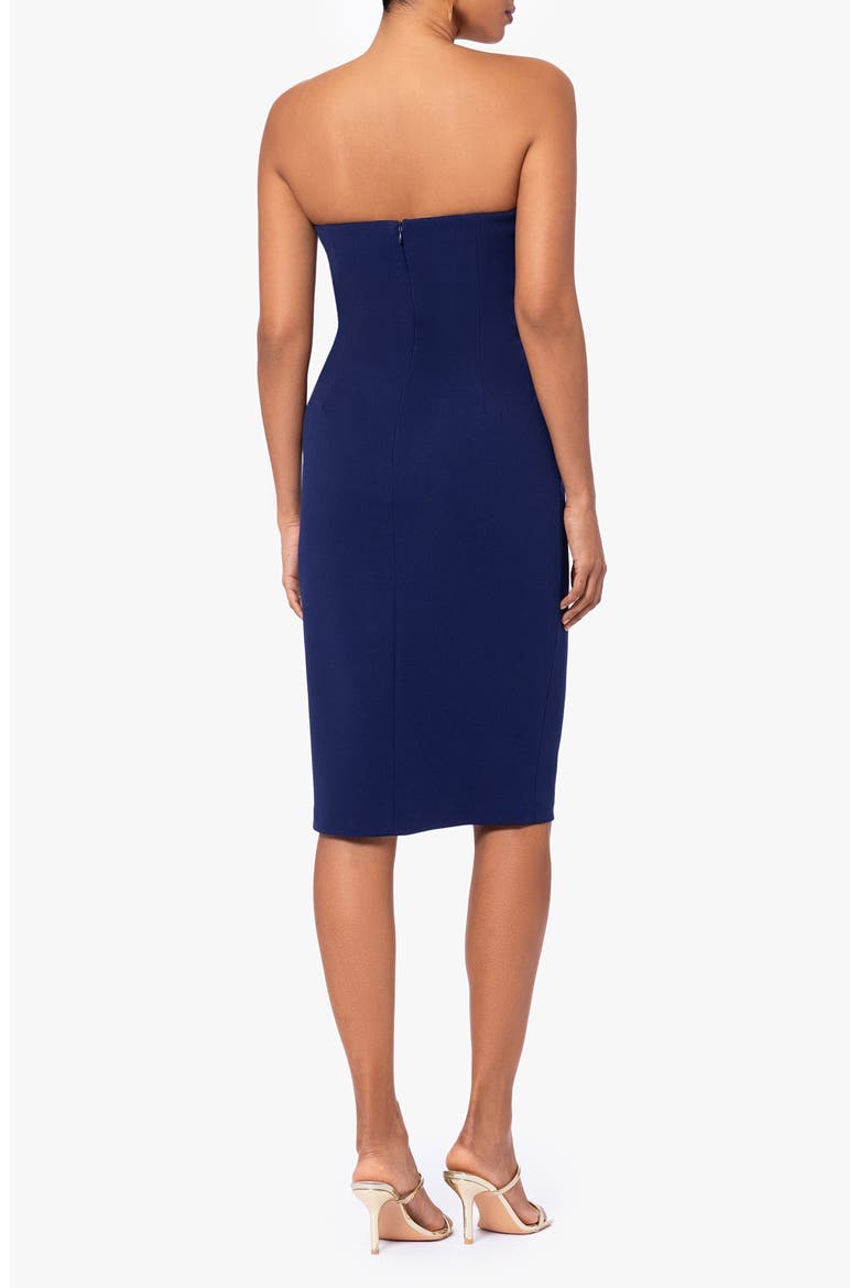 Bow Strapless Scuba Knit Cocktail Dress, Alternate, color, NIGHT