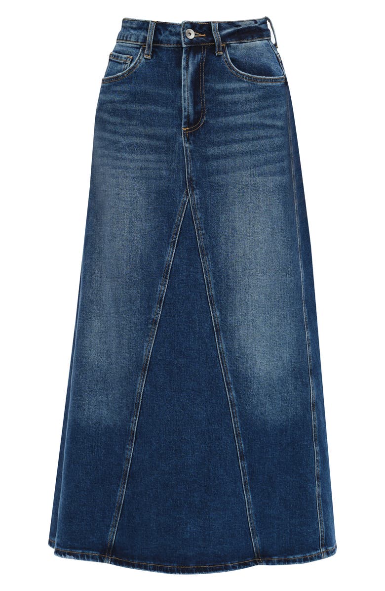 Bayeas A-Line Denim Midi Skirt, Alternate, color, Blue Tears