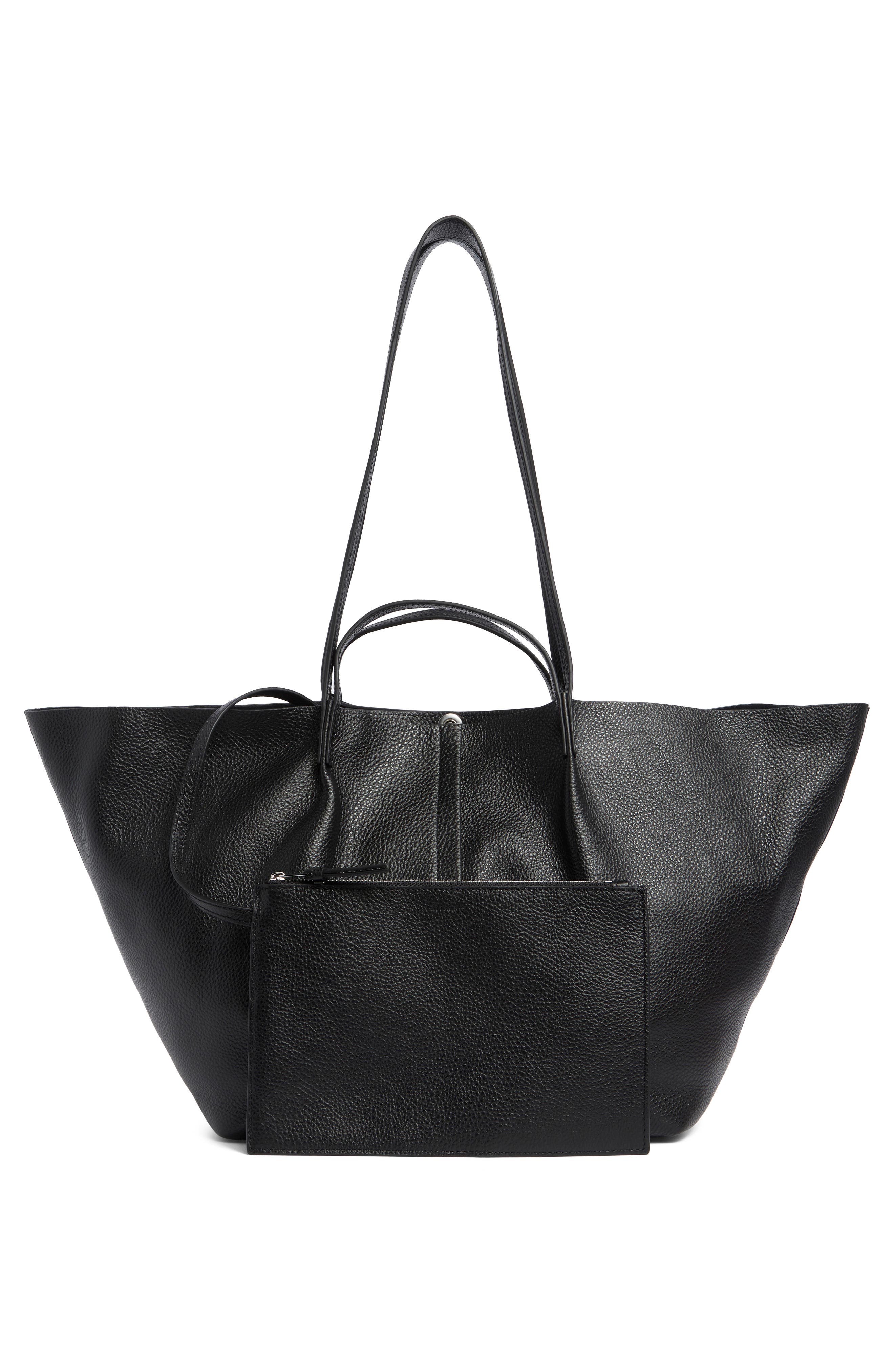 AllSaints Hannah East/West Tote, Alternate, color, Black