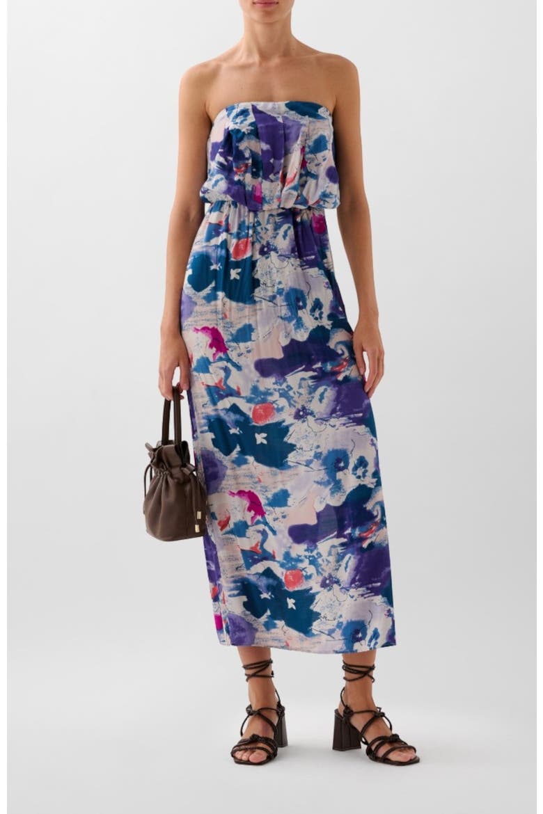 Estprint Bandeau Dress, Main, color, Blue