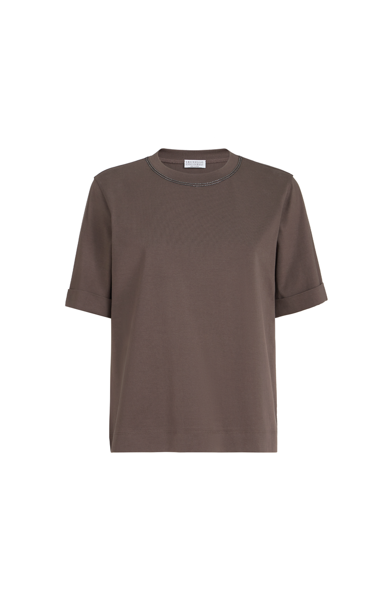 Brunello Cucinelli Cotton jersey T-shirt, Main, color, Brown