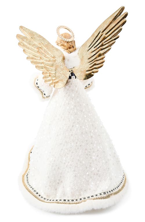 Mackenzie-childs Mackenzie Childs Courtly Check Noel Angel Tree Topper In White