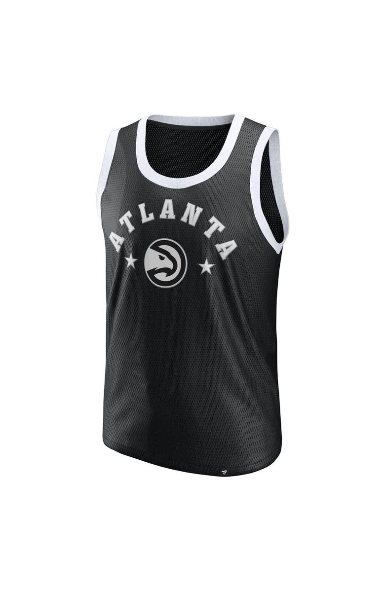 FANATICS Men's Fanatics  Black Atlanta Hawks Mesh Tank Top, Alternate, color, Black