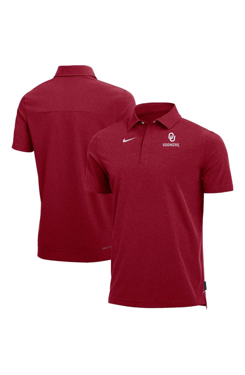 Nike Men's Nike Heathered Crimson Oklahoma Sooners 2022 Coach Performance Polo, Main, color, 