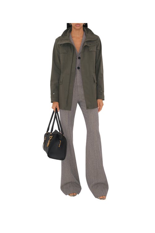 Burberry Stretch Wool Field Jacket In Moss Melange