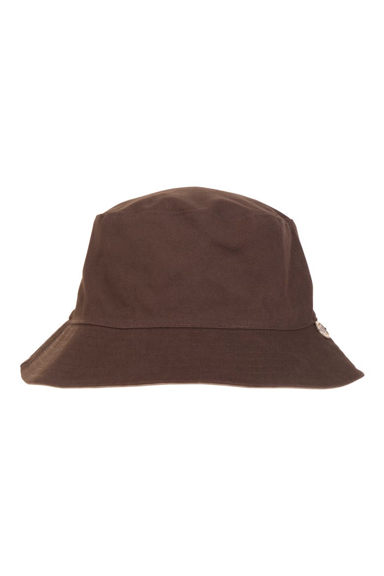 Reversible Cotton Bucket Hat, Main, color, BROWN