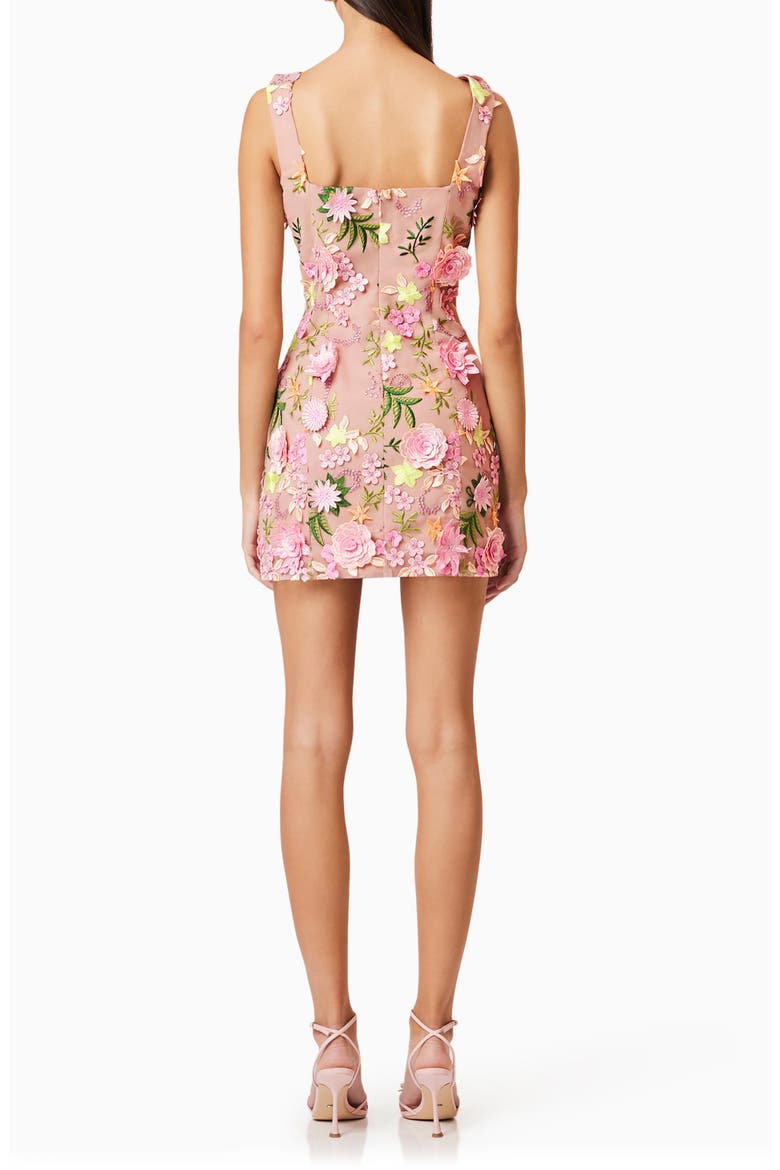 Aella Floral Appliqué Cocktail Minidress, Alternate, color, PINK MULTI