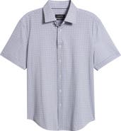 Bugatchi Miles OoohCotton® Geo Print Short Sleeve Button-Up Shirt