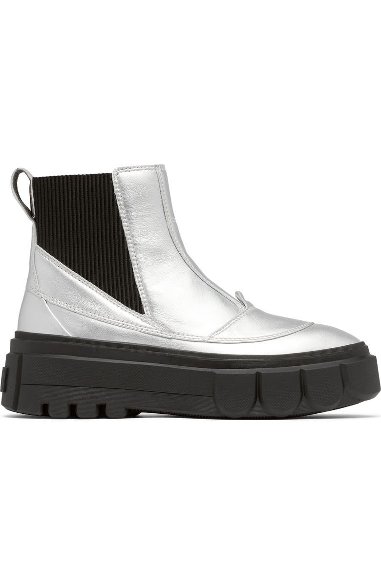SOREL CARIBOU X Waterproof Platform Chelsea Boot, Alternate, color, Pure Silver/ Black