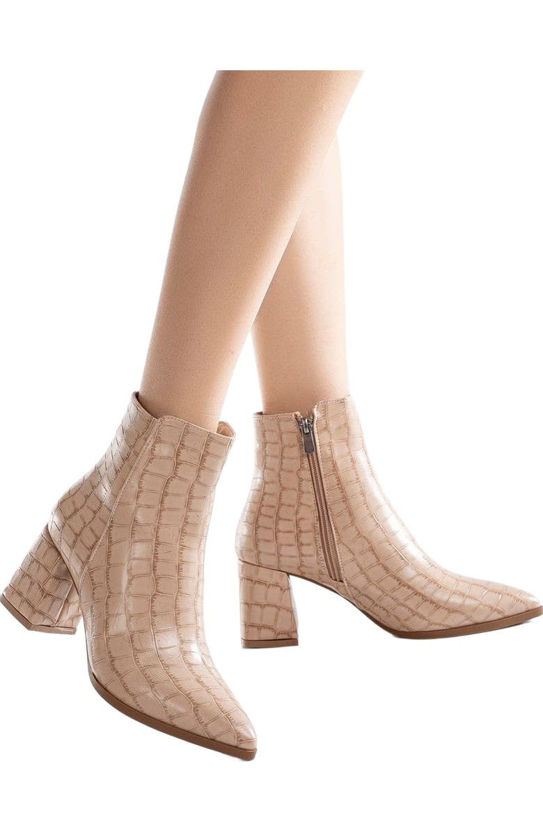 Forever & Always Shoes Lilith Croco Ankle Boots, Alternate, color, Cream Croco